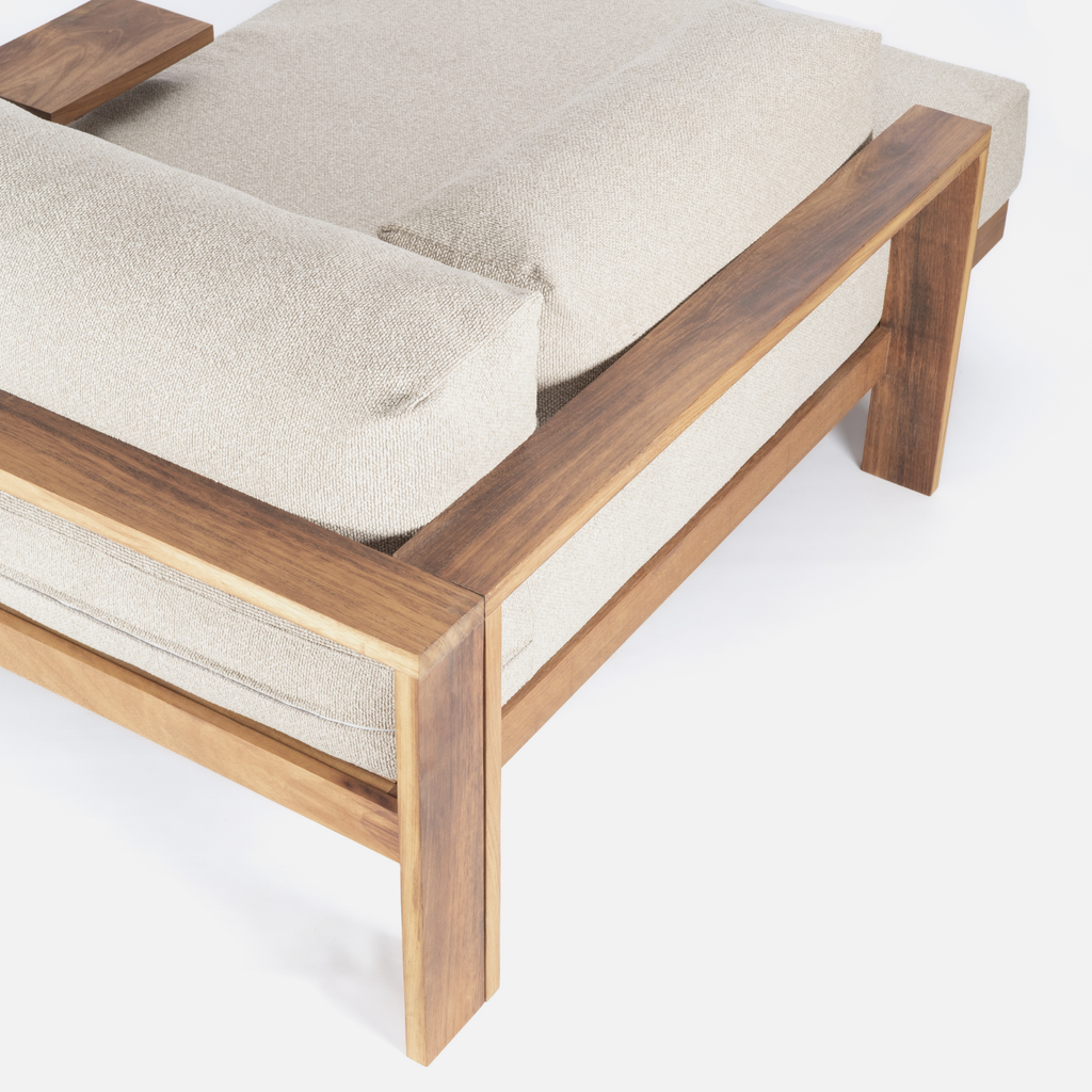 Kumo Outdoor Daybed + Table - Iroko Hardwood