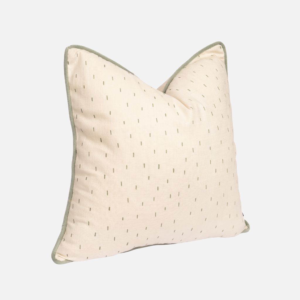 Scatter Cushion - Stitch Sage With Sage Piping