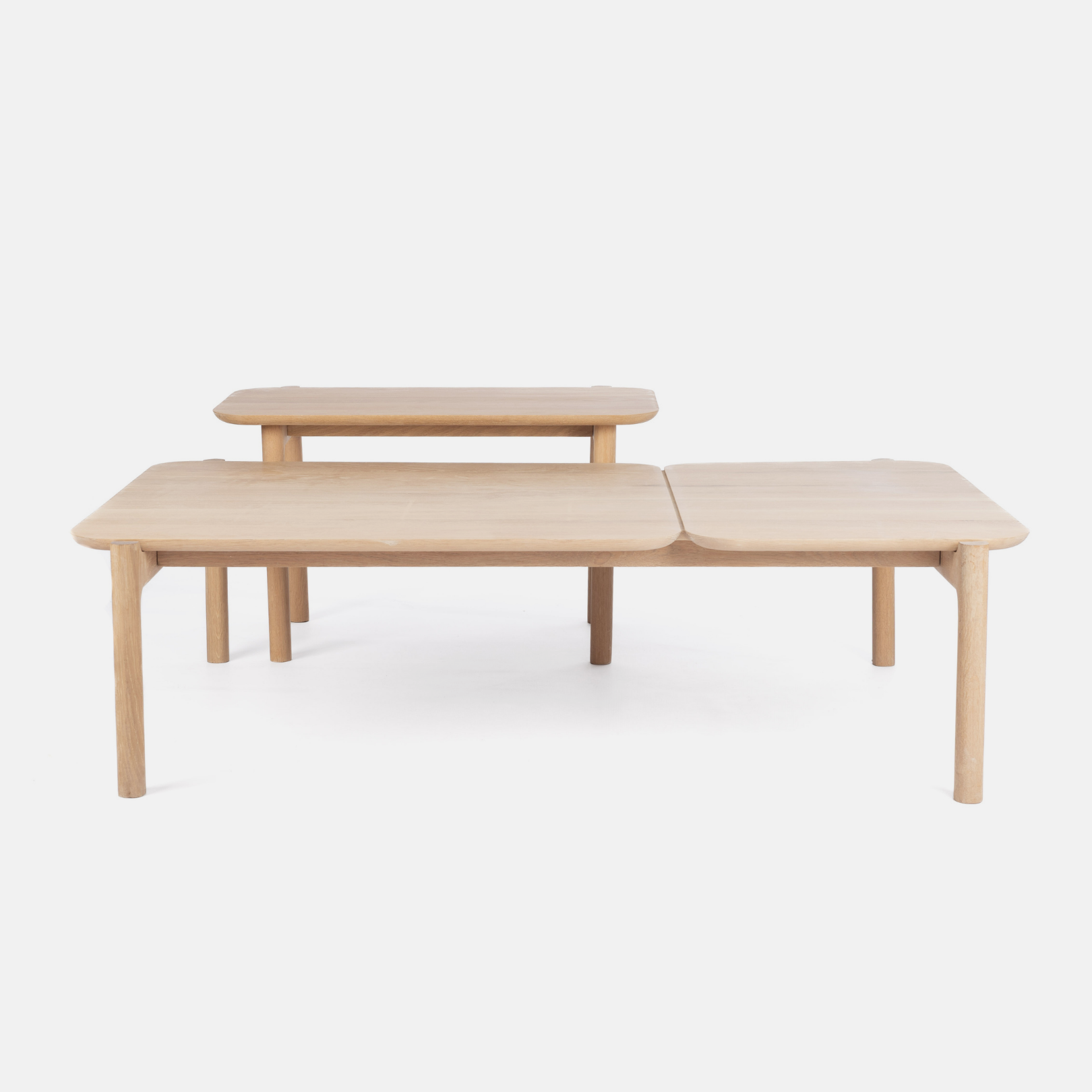 Akari Oversize Nesting Table Set- Solid Oak