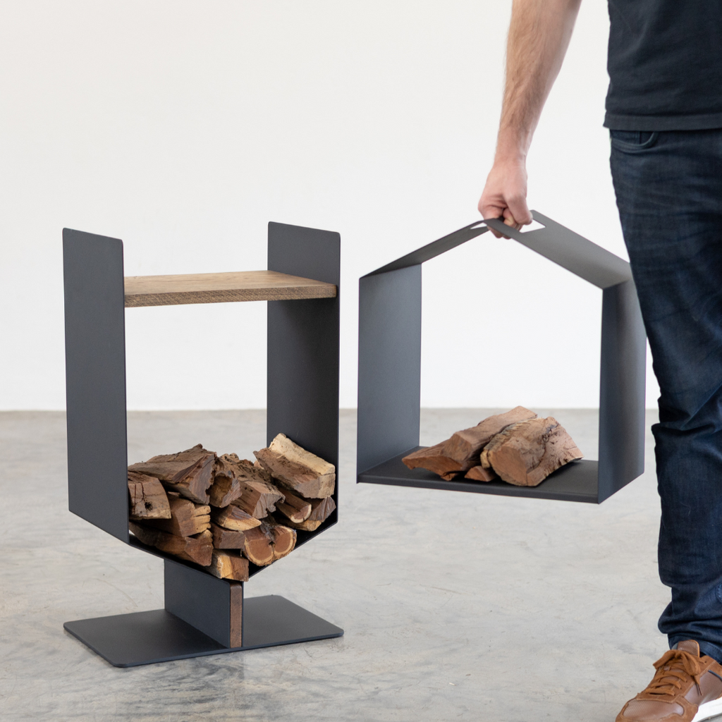 Hex Firewood Holder & Carrier Set