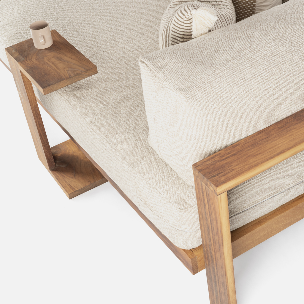 Kumo Outdoor Daybed + Table - Iroko Hardwood