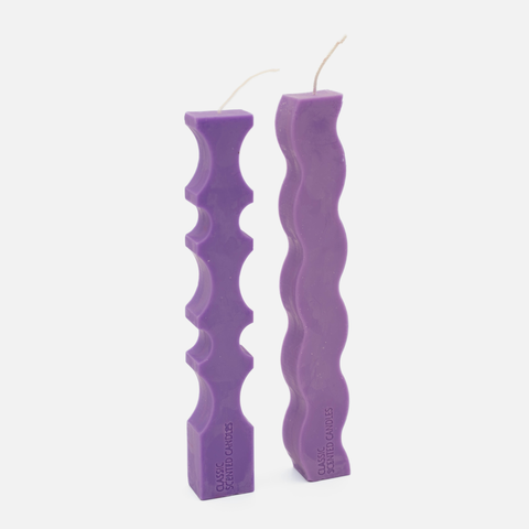 Wavy Curvy Candle Set - Purple