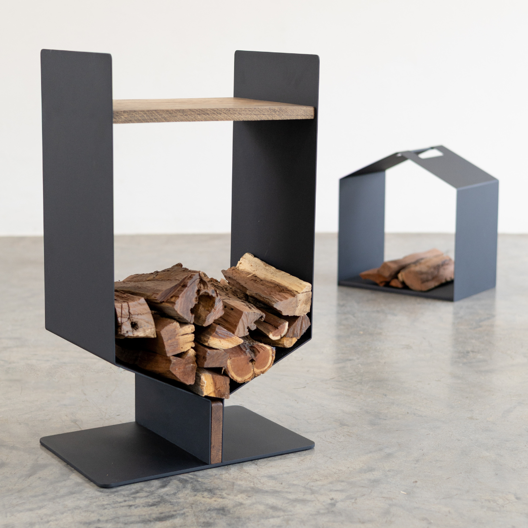 Hex Firewood Holder & Carrier Set