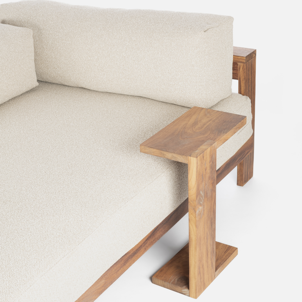 Kumo Outdoor Daybed + Table - Iroko Hardwood