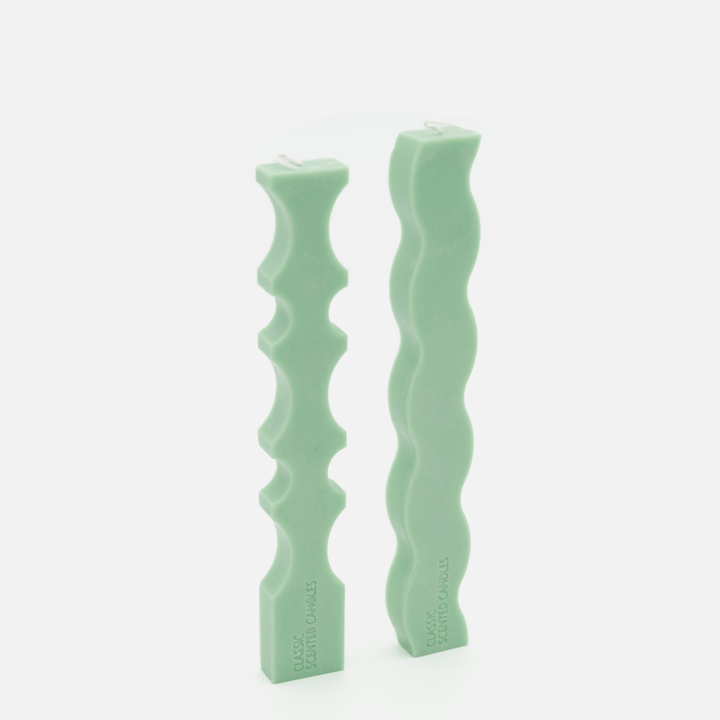 Wavy Curvy Candle Set - Lime