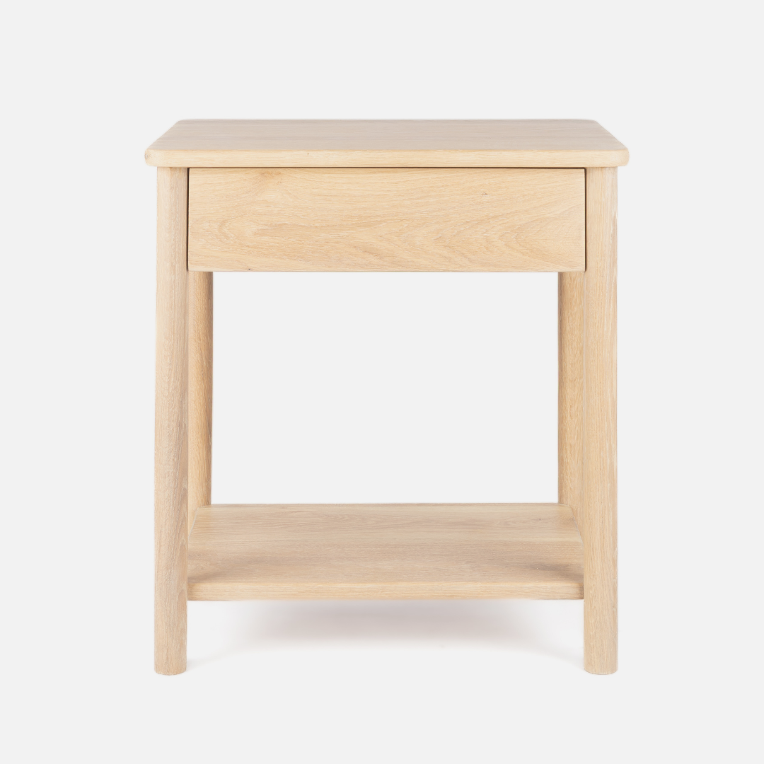 Scalla Oak Bedside Table - Natural