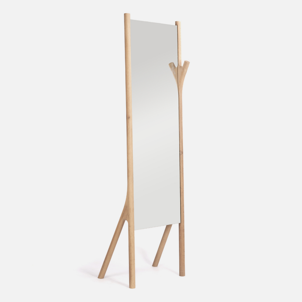 Twigs Freestanding Mirror - Solid Oak