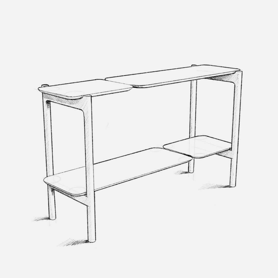 Akari Solid Oak Server - Smoke