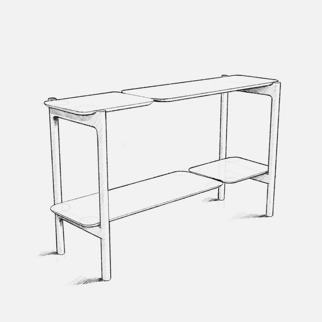 Akari Solid Oak Server - Smoke