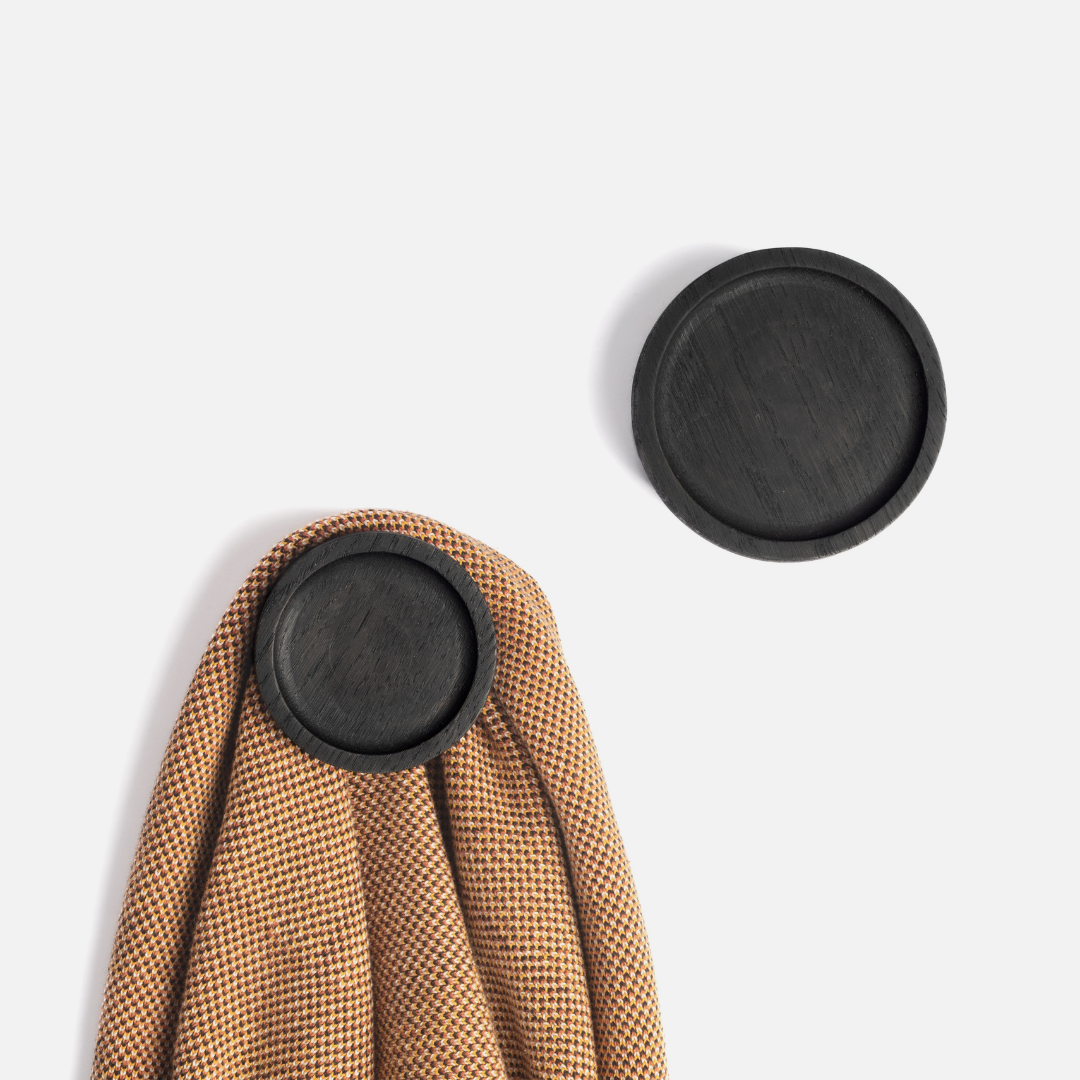 Oak Wall Hooks - Ebony