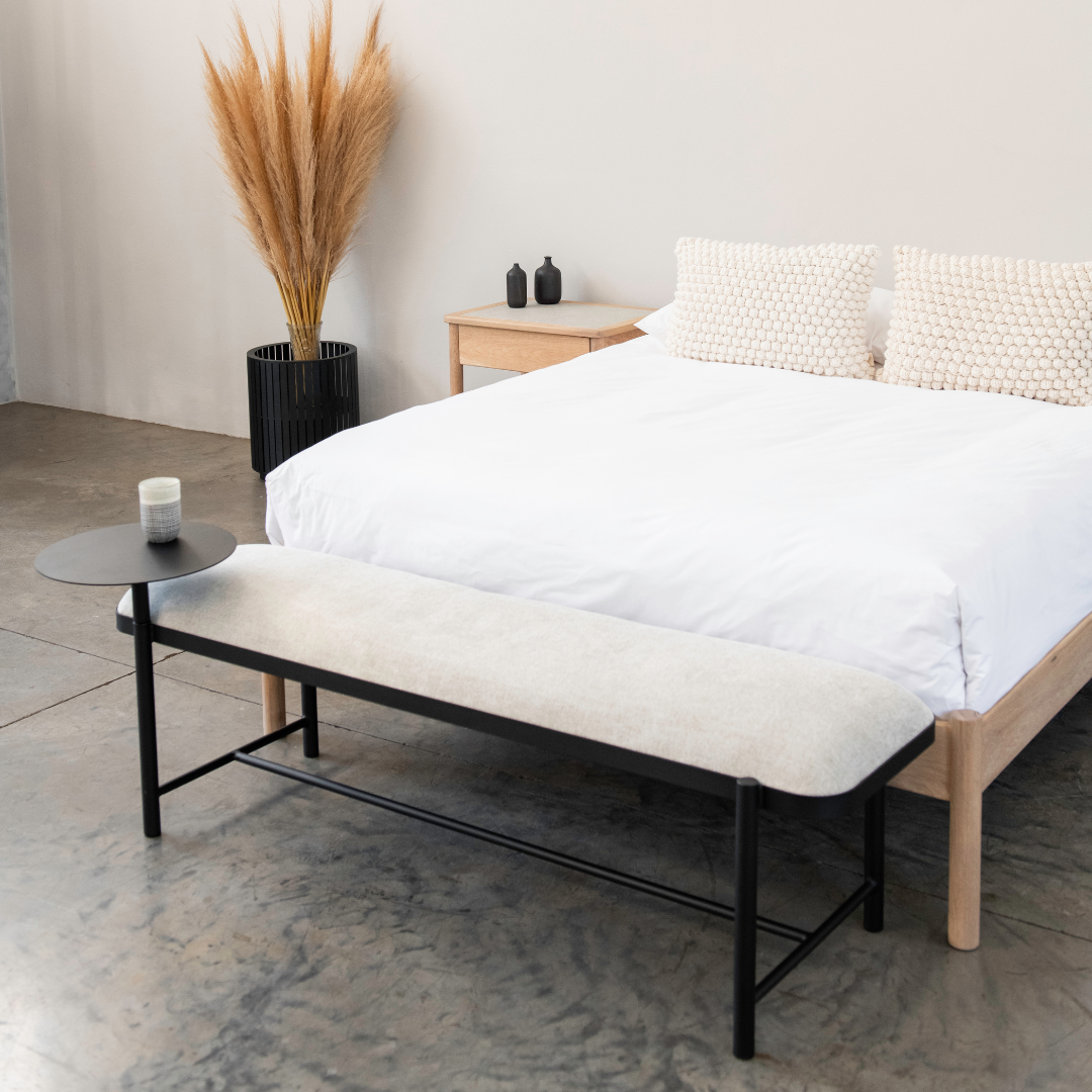Malmo Bench + Oslo Headboard Combo - Light Stone