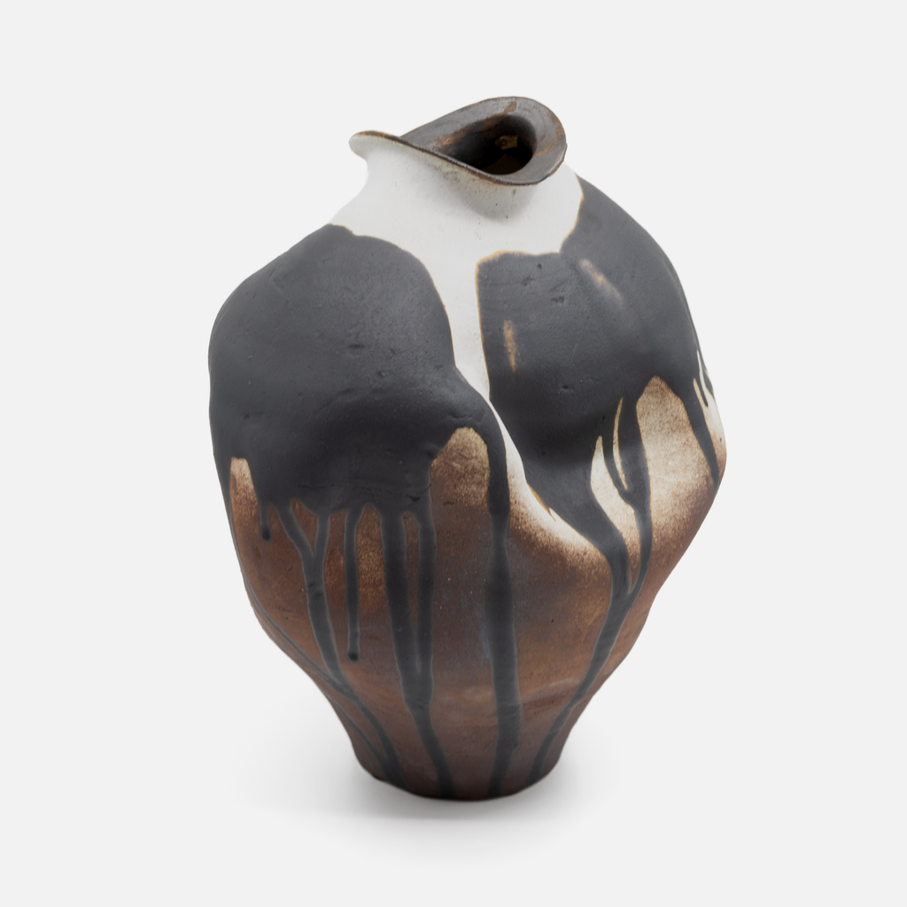 Ink Vase - Black, Cream & Brown