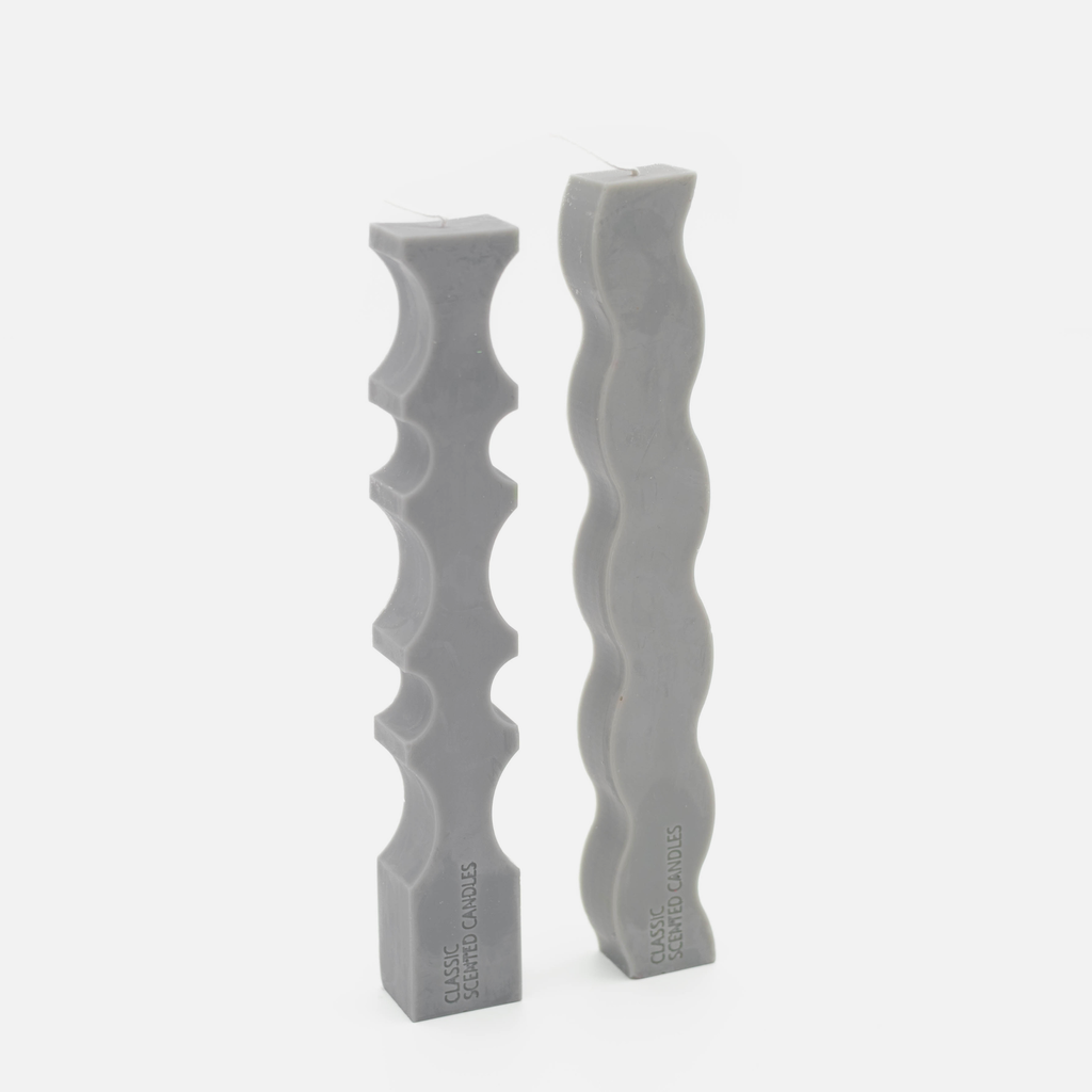 Wavy Curvy Candle Set - Grey