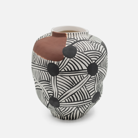 Rhythm Vase - Black, White & Brown