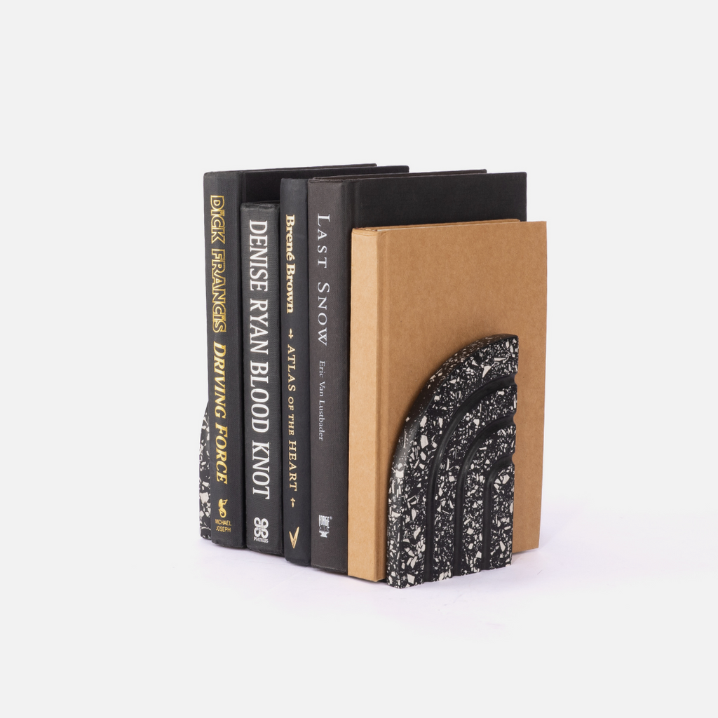 Nova Bookends - Black Terrazzo