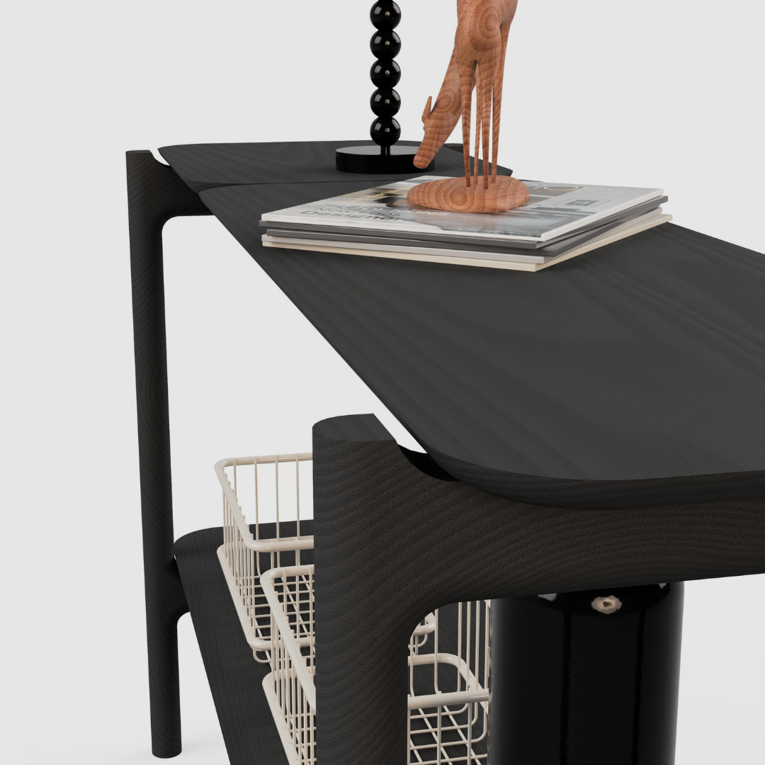 Akari Solid Oak Server - Smoke