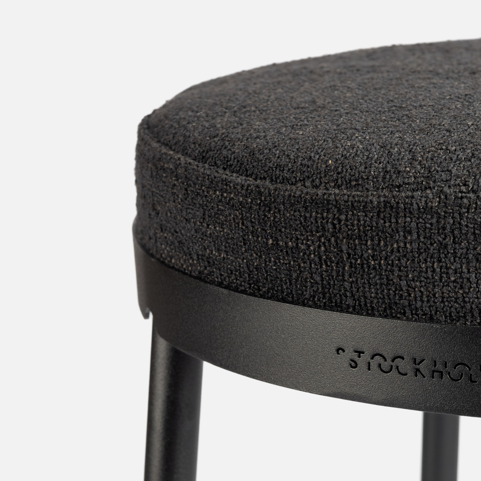 Stockholm Round Kitchen Stool - Jet Black