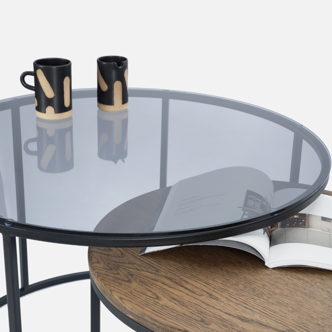 Orian Nesting Coffee Table Set - Dark Oak