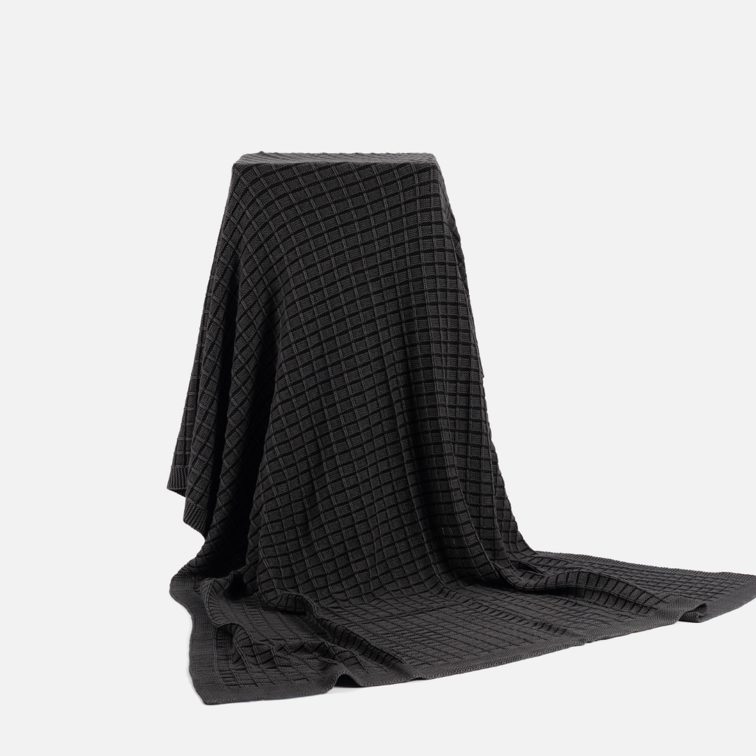 Thick Cotton Throw - Coal