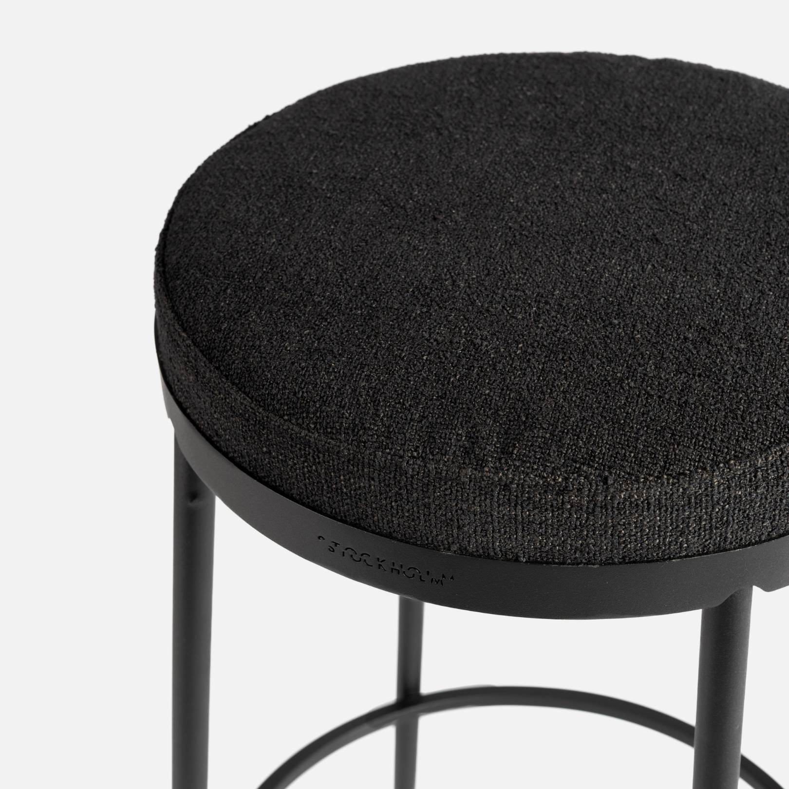 Stockholm Round Kitchen Stool - Jet Black