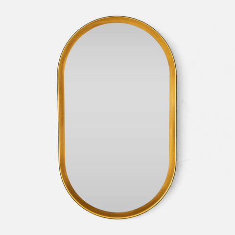 Halo Deep Frame Black Steel Pill Mirror