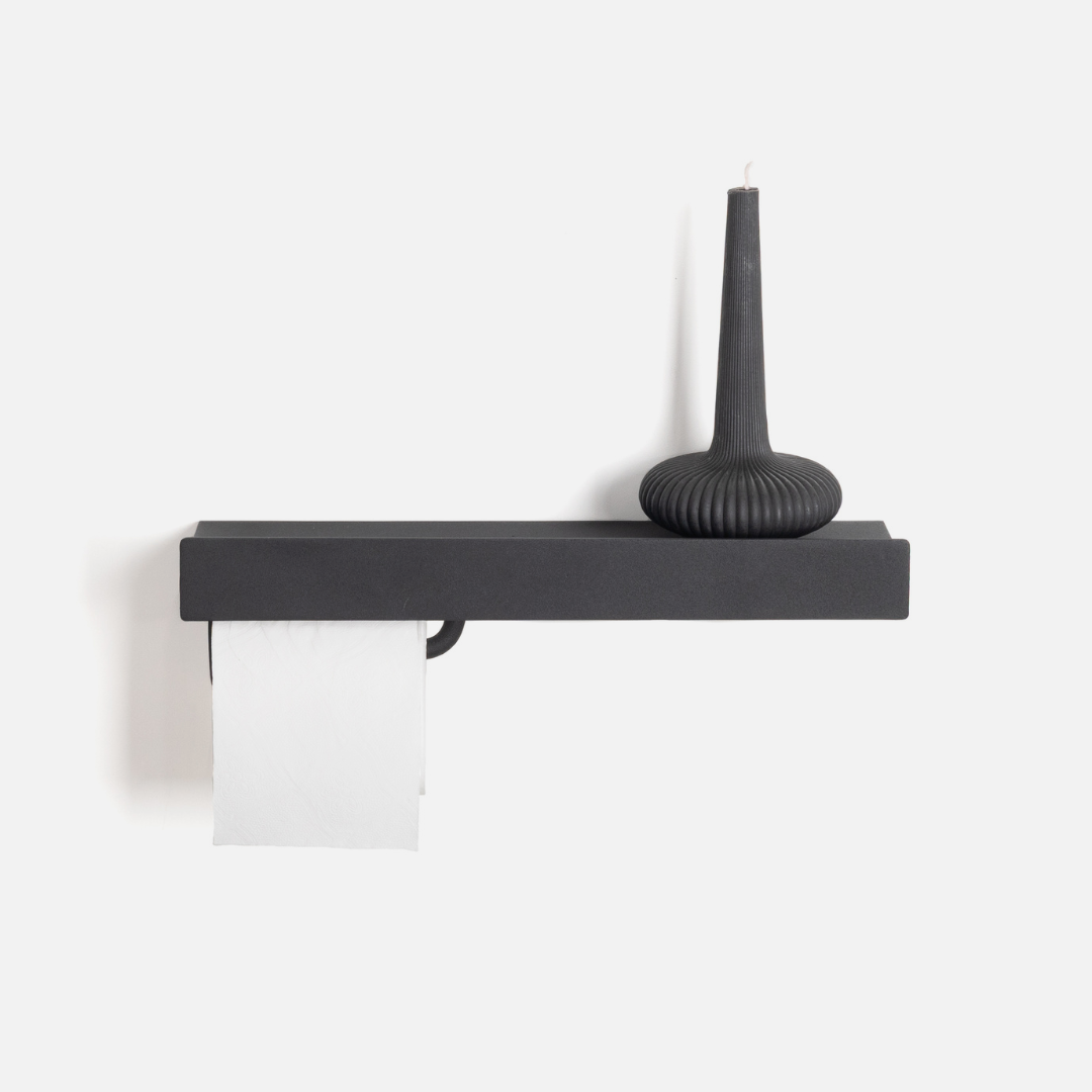 I-Beam Bathroom Shelf + Holder