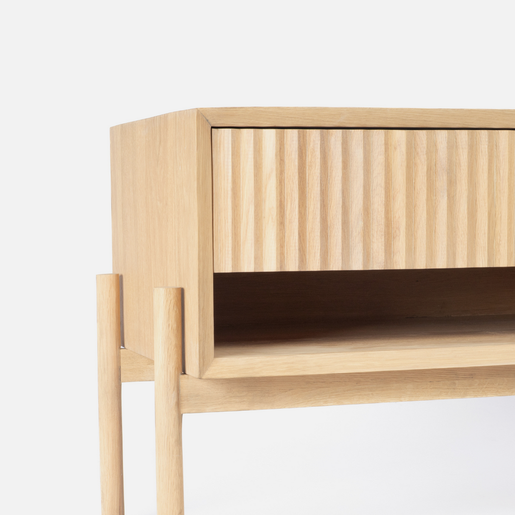 Copenhagen Fluted Media Unit - Light Oak