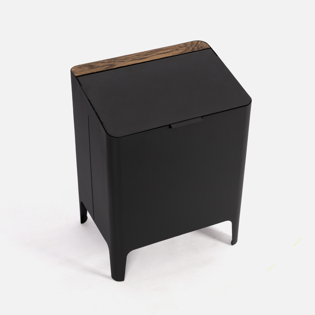 Lacuna Dustbin - Black / Dark Oak