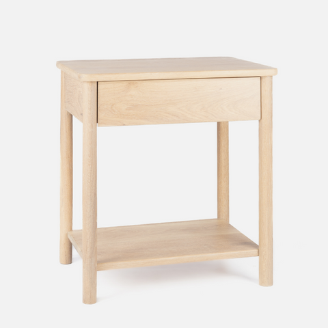 Scalla Oak Bedside Table - Natural