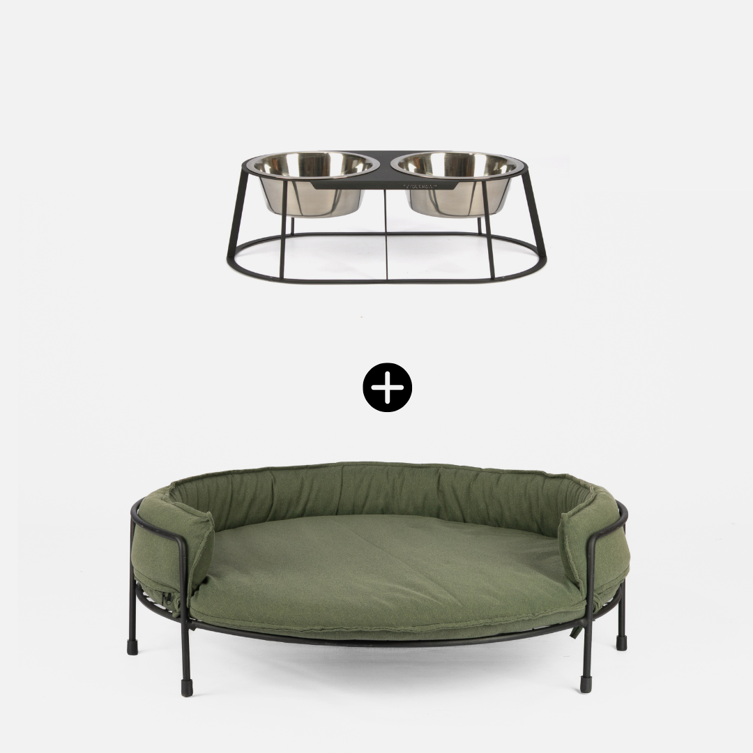 Snooze Dog Sofa + Twin Bowl Combo