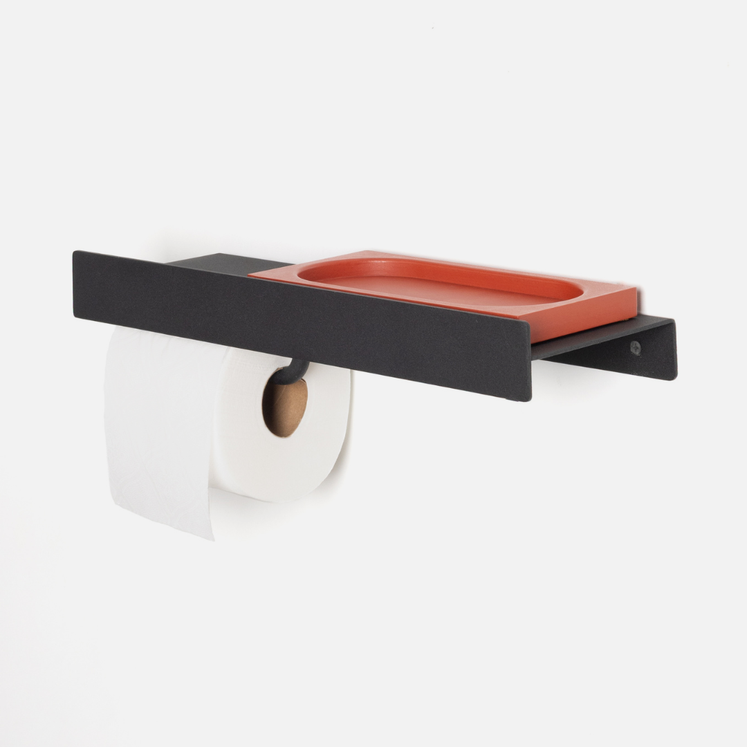 I-Beam Bathroom Shelf + Holder