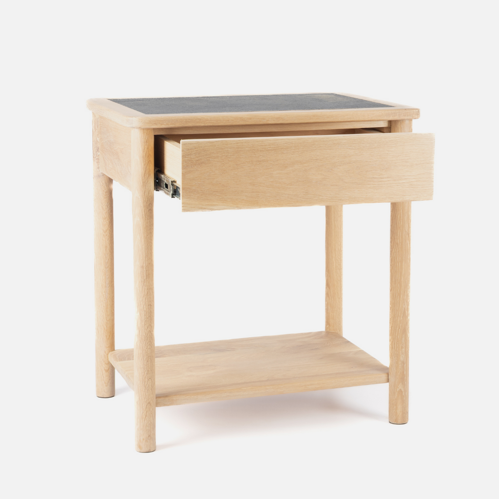Scalla Oak Side Table - W/Shelf