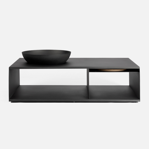 Hikari Fire Pit Table + Oak Top