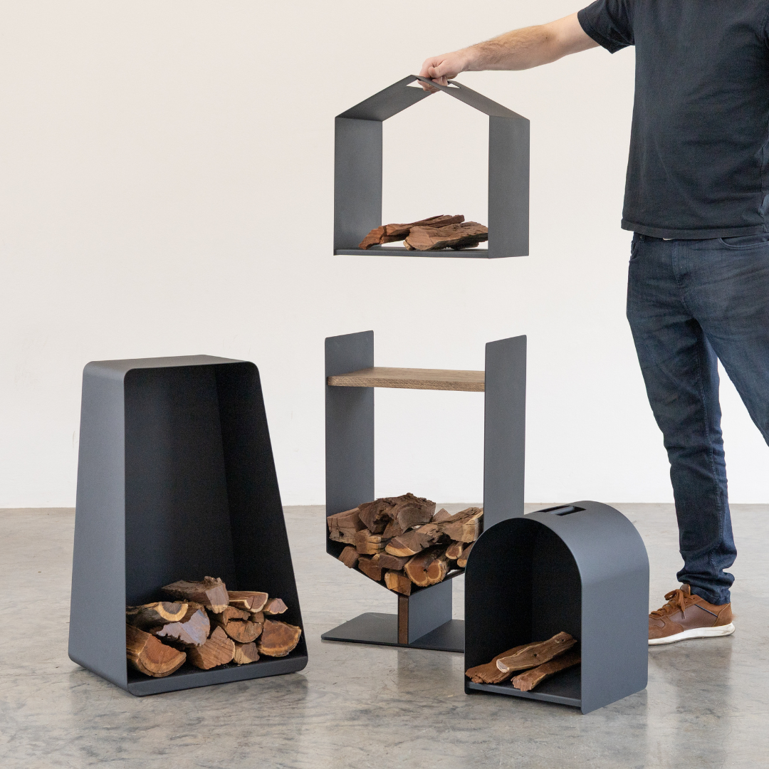 Hex Firewood Holder & Carrier Set