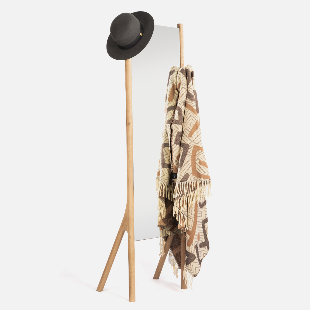 Twigs Freestanding Mirror - Solid Oak