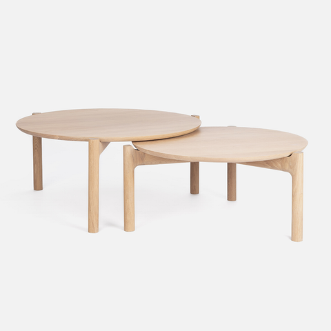 Akari Round Nesting Tables - Solid Oak