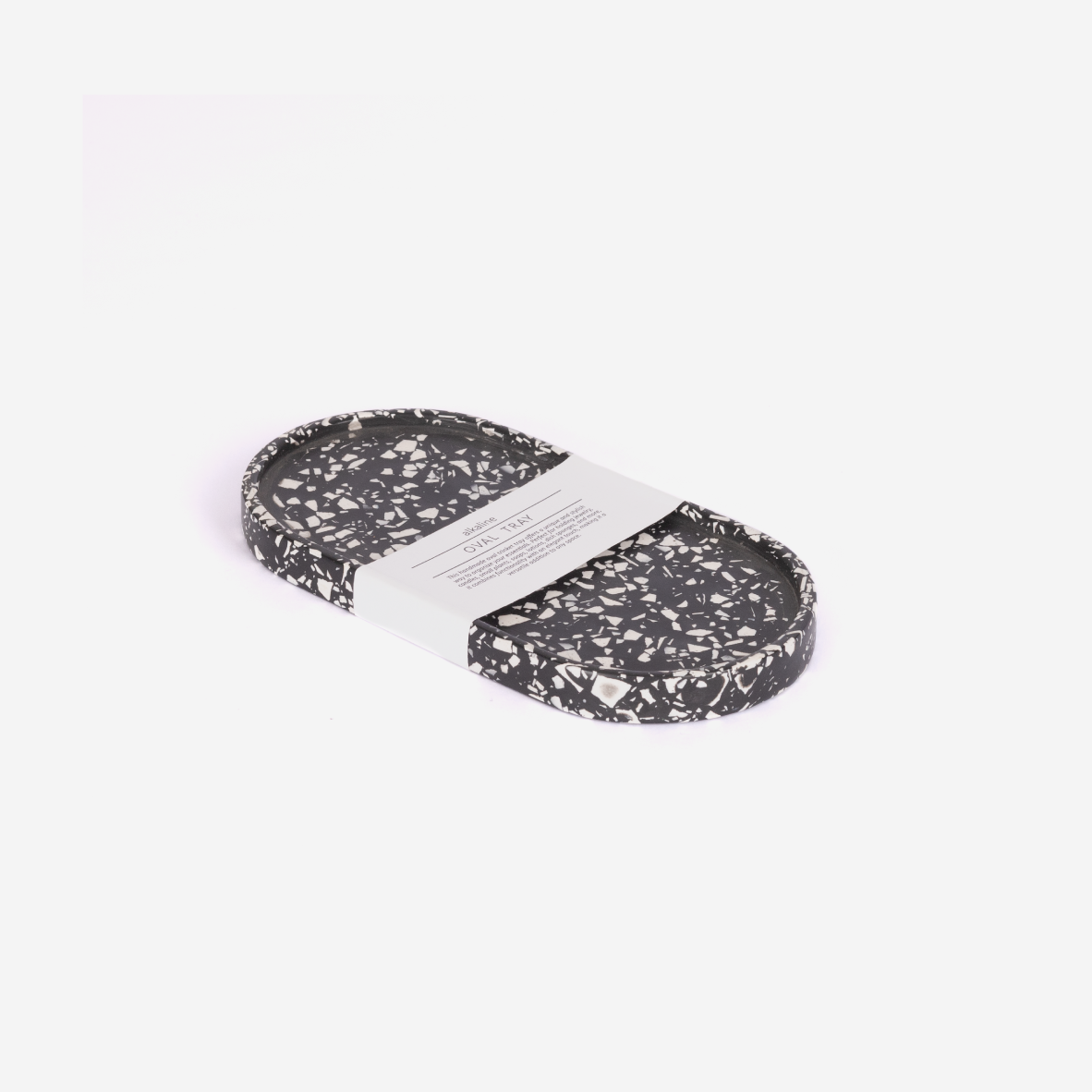 Oval Tray - Terrazzo Black