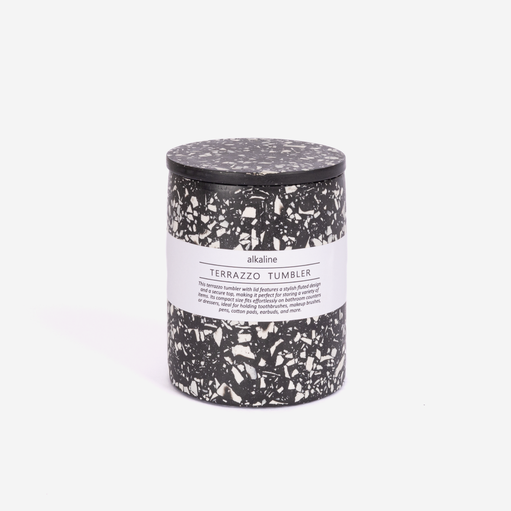 Tumbler With Lid - Terrazzo Black
