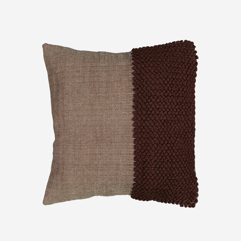 Scatter Cushion - Chocolate & Natural Off Set Bobbles