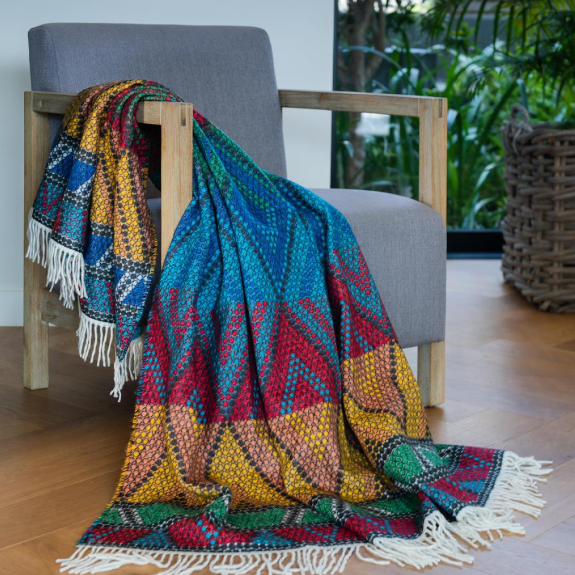 Zulu Beads Throw - Yellow & Red