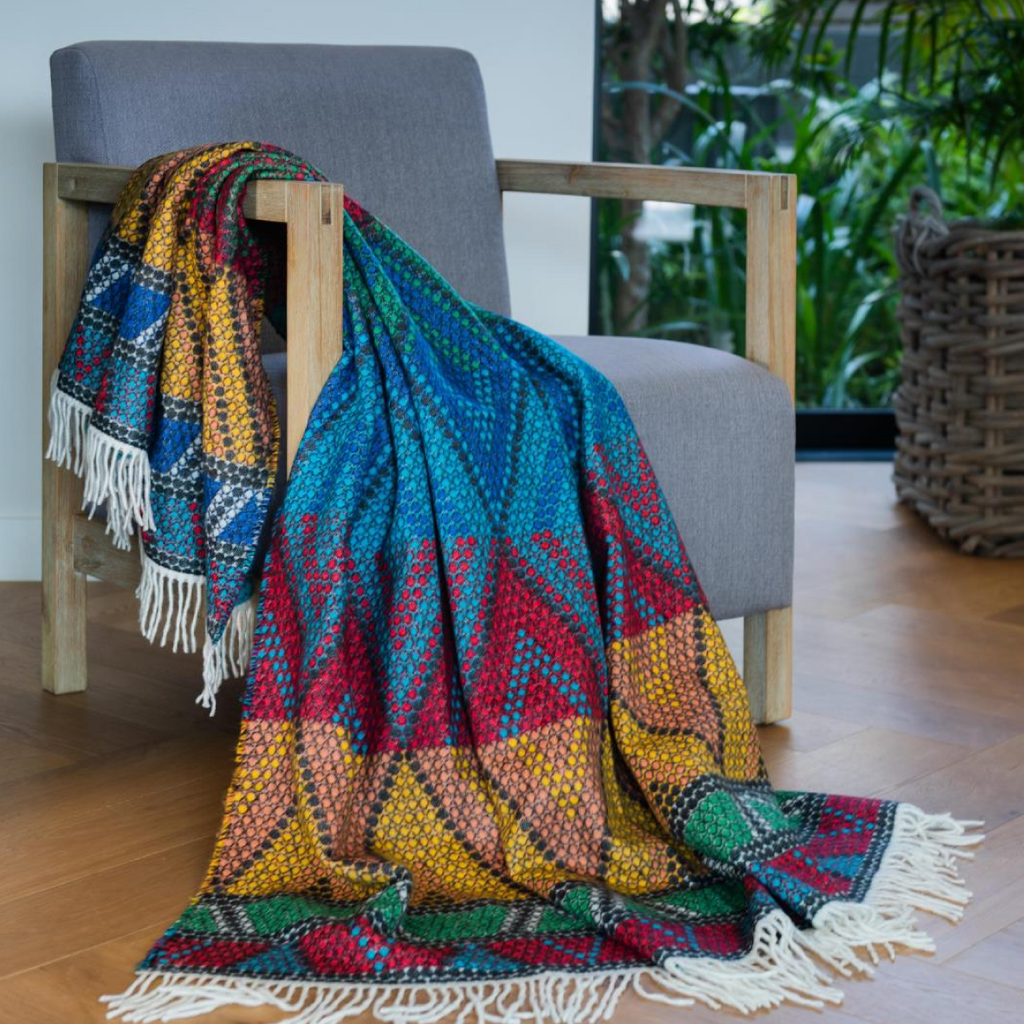 Zulu Beads Throw - Yellow & Red