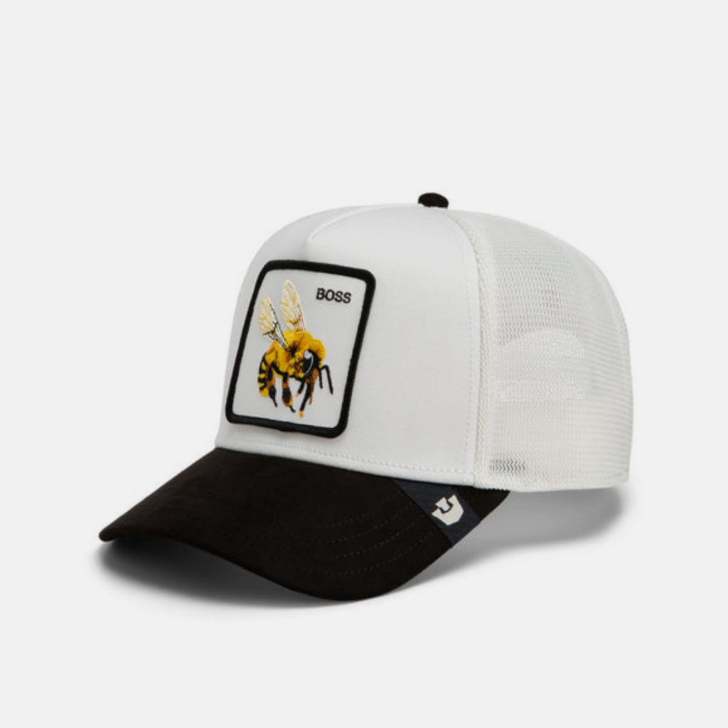 Boss Bee Suede Trucker - White & Black