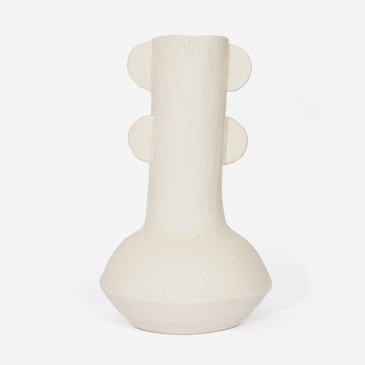 Double Ear Vase - Rough White