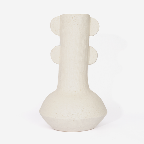 Double Ear Vase - Rough White