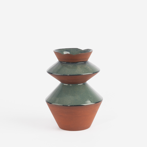 Flake-Rim Vase Z6 - Sea Green