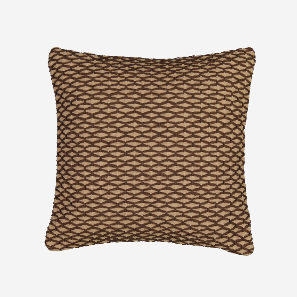 Scatter Cushion - Chocolate Lattice On Dark Stone