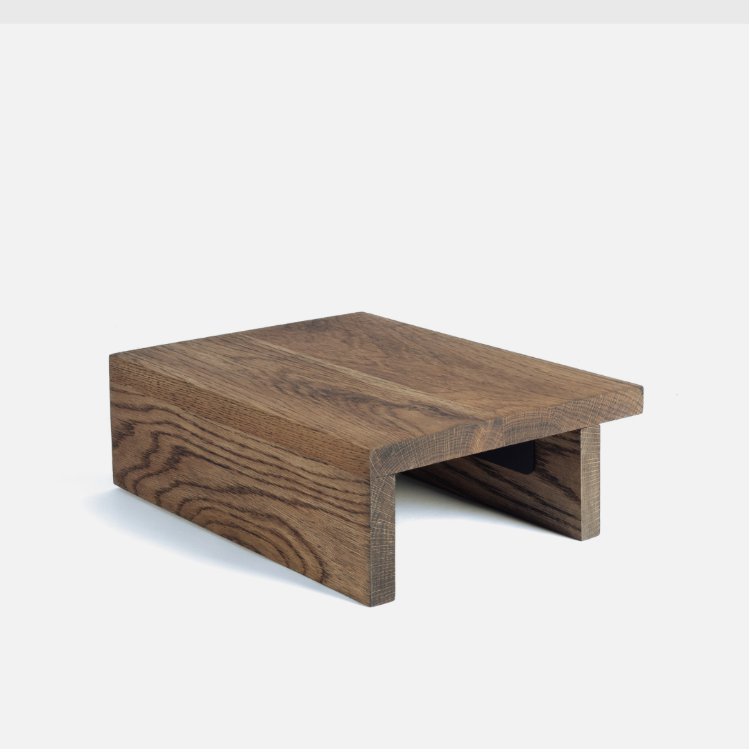 Adjustable Oak Couch Tray - Dark Oak