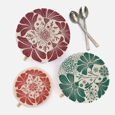 Dish and Bowl Covers - Set of 3 - Retrobloom | Josephine Barrault