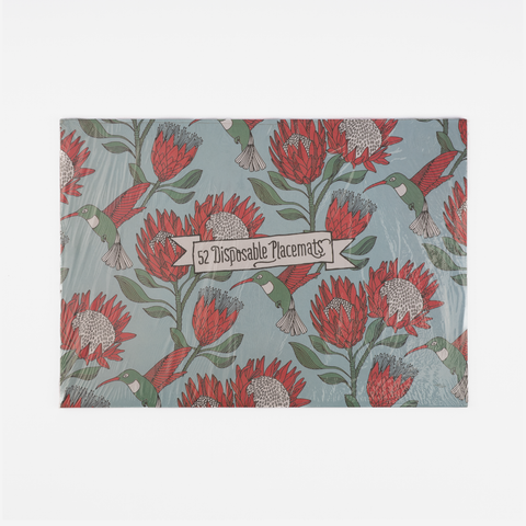 Disposable Placemats - Red Protea