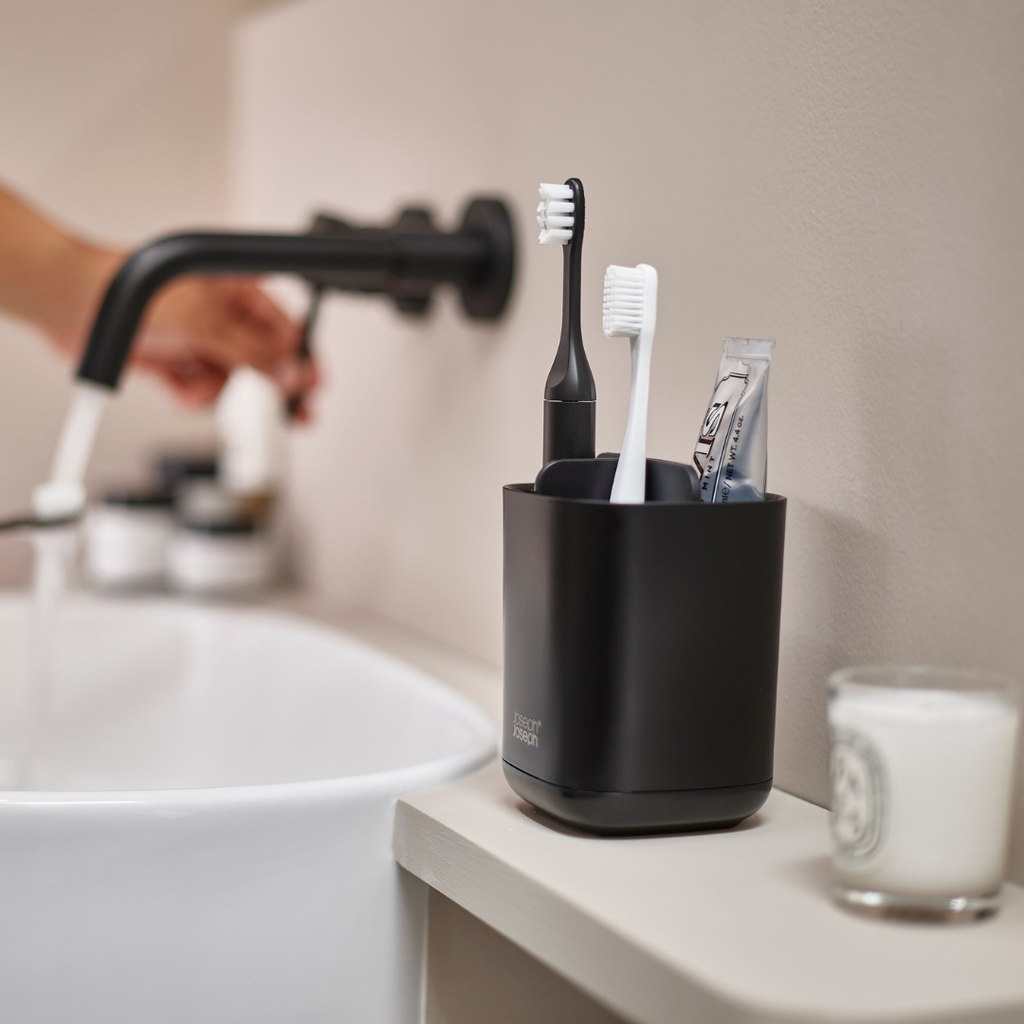EasyStore™ Matt Black Toothbrush Holder